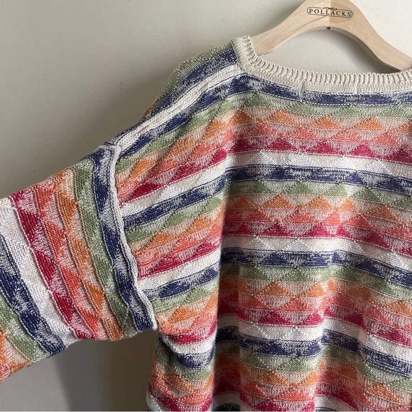 Henry Grethel Studio Knit Sweater L Multicolor Oversized Cotton Linen Blend - Picture 5 of 9